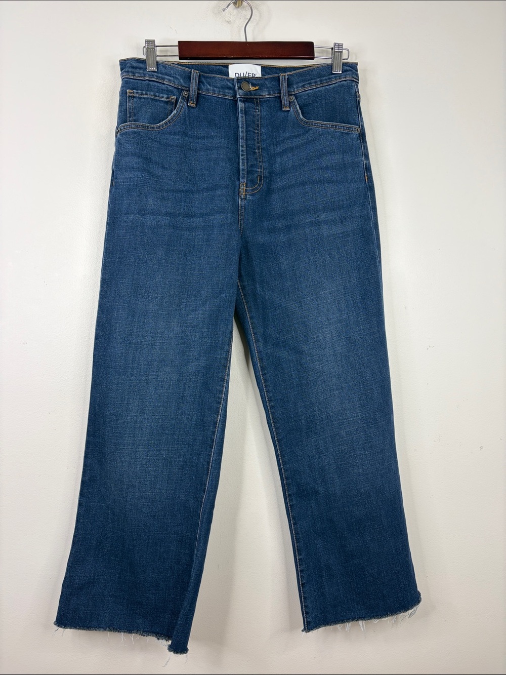DU/ER Wide Leg Jeans Womens 30 x 36 Blue Midweight Performance Stretch Denim